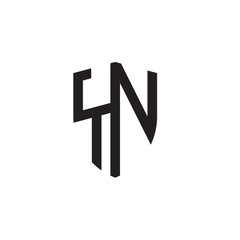 Initial letters line shield shape logo