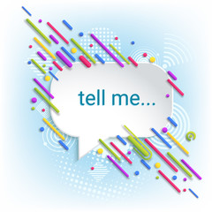 Speech bubbles. Abstract dialog box. Template for communication, advertising. Sticker. Blue background. Radio signal. Telephone call on mobile communication.
