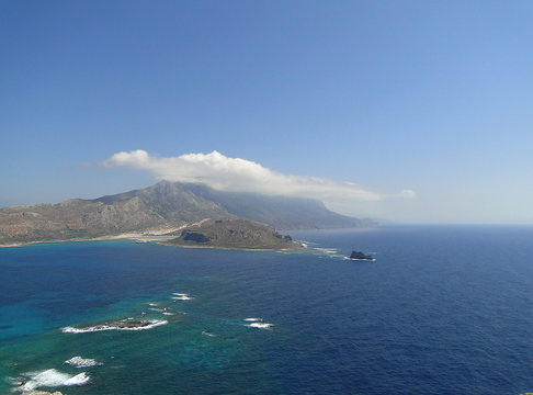 View of the Balos lagoon on the Greek island of Crete