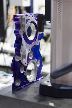 aluminium part inspected by height gauge