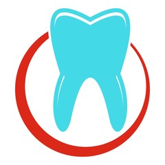 Snow white tooth icon. Flat illustration of snow white tooth vector icon for web.