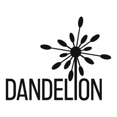 Yellow dandelion logo icon. Simple illustration of yellow dandelion vector icon for web.