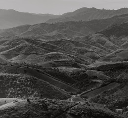Mountains.(Black and white tone)
