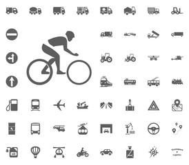 Cycle icon. Transport and Logistics set icons. Transportation set icons