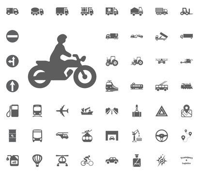 Motobyke icon. Transport and Logistics set icons. Transportation set icons