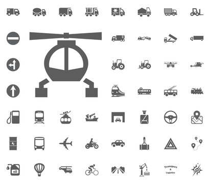 Helicopter icon. Transport and Logistics set icons. Transportation set icons