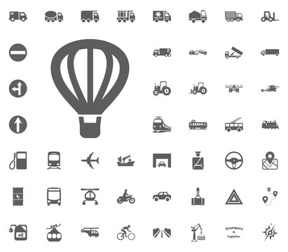 Air balloon icon. Aerostat icon. Transport and Logistics set icons. Transportation set icons