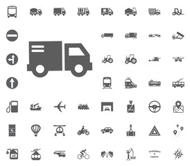 Post truck icon. Transport and Logistics set icons. Transportation set icons