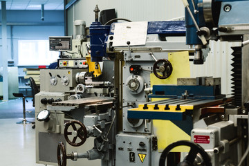 Fototapeta na wymiar Machining shop, two vertical milling machine.