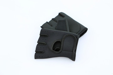 Leather gym glove isolated on white.