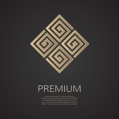 Vector luxury greek logo. Meander sign. Business identity concept.