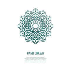 Tribal mandala shape. Ethnic logotype. Isolated hand drawn logo. Business identity concept.