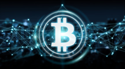 Bitcoins exchanges background 3D rendering