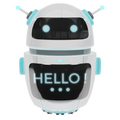 Futuristic digital chatbot 3D rendering