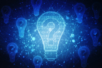 bulb future technology, innovation background, creative idea concept 
