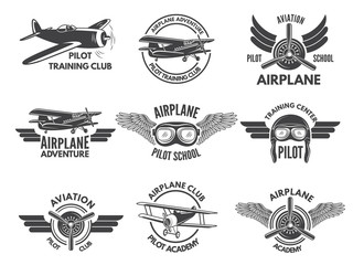 Labels design template with pictures of airplanes © ONYXprj