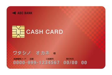 キャッシュカード。レッド
