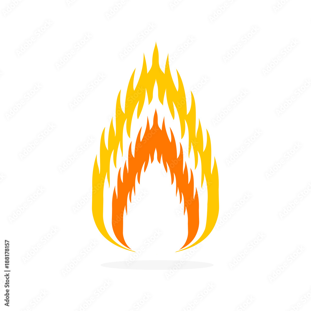 Wall mural Fire flat icon. Vector illustration.