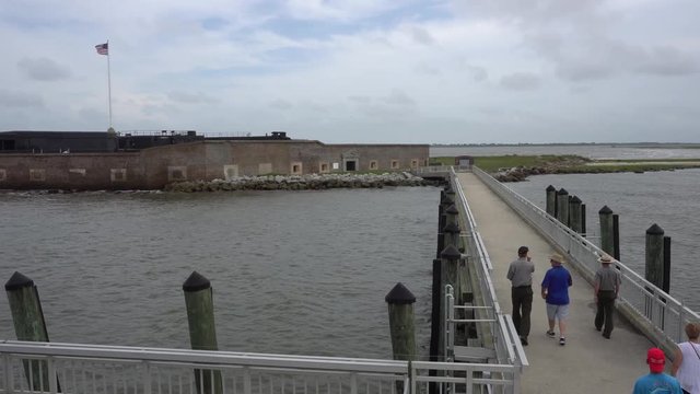 Fort Sumter Walkway from Ferry