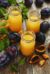 Fototapeta na wymiar Fresh plum juice