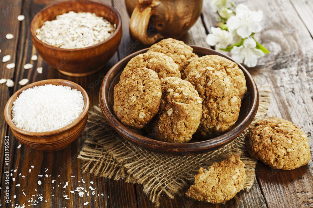 Canvas Prints oatmeal cookies with coconut