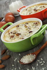 Rice pudding with raisin