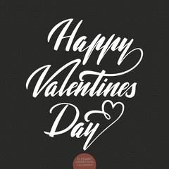 Vector Happy Valentines Day text. Valentines typography. Elegant modern lovely handwritten calligraphy. Vector Ink illustration. For cards, invitations, prints etc.