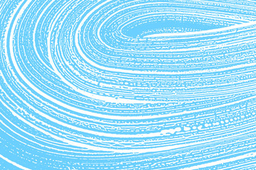 Natural soap texture. Alive light blue foam trace background. Artistic trending soap suds. Cleanliness, cleanness, purity concept. Vector illustration.