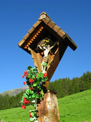 Italien, Südtirol, Tauferer Tal, Rein, Wegkreuz, Feldkreuz