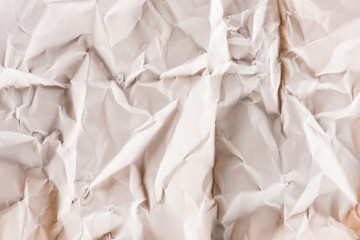 close-up shot of white crumpled paper for background