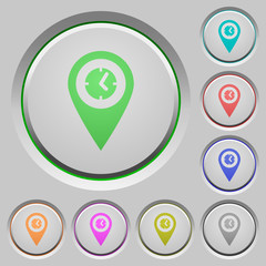 Arrival time GPS map location push buttons