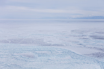 hummocks Ice field on Lake Baikal