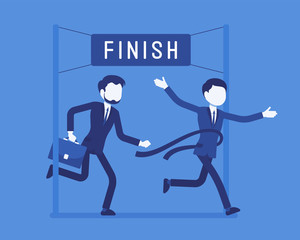 Businessmen at finish line