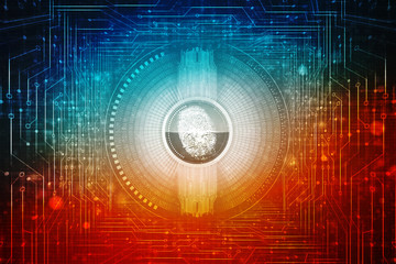 Obraz premium Fingerprint Scanning Technology Concept 2d Illustration