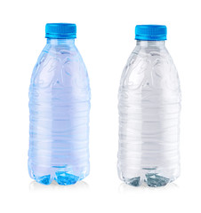 Plastic  bottles isolated on white background.