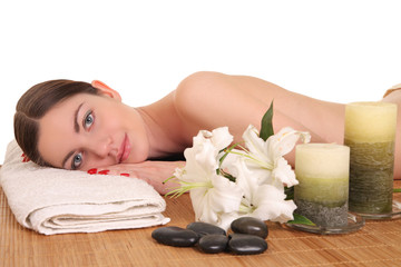 Fototapeta na wymiar woman relaxing in spa