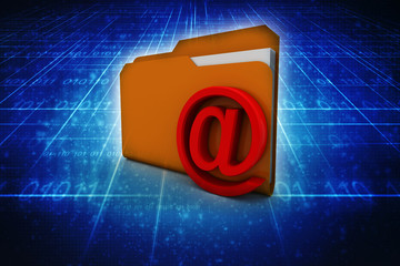 3d rendering folder icon email