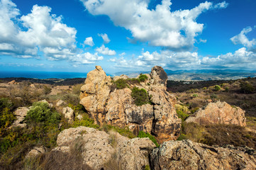 Fototapeta na wymiar Stone valley, nature landscape with rocks