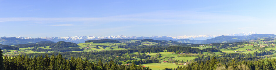 Fototapeta na wymiar idyllische Voralpenlandschaft im Westallgäu