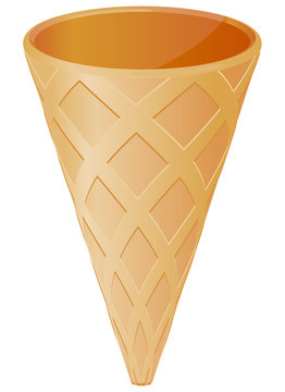Empty ice cream cone vector image