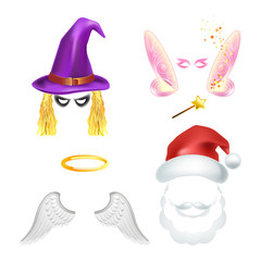 Video chat effects animal faces set