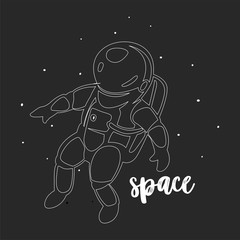 Astronaut in outer space modern vector.