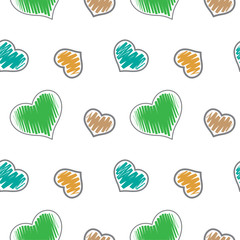 Seamless vector pattern with hearts
