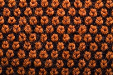 Knitted texture. Pattern fabric made of wool. Background, copy space