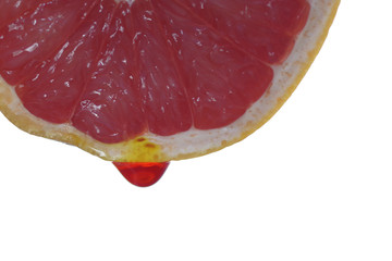 grapefruit with dripping clear juice