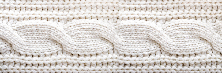 Knitted texture. Pattern fabric made of wool. Background, copy space. Banner