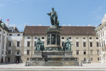 Fototapeta premium VIENNA, AUSTRIA - JULY 21, 2017: Statue of Emperor Francis II, Hofburg Palace. Vienna. Austria..
