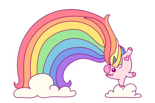 
vector rainbow unicorn sticker. 06
