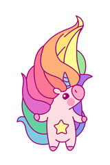 
vector rainbow unicorn sticker. 11