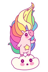
vector rainbow unicorn sticker. 12